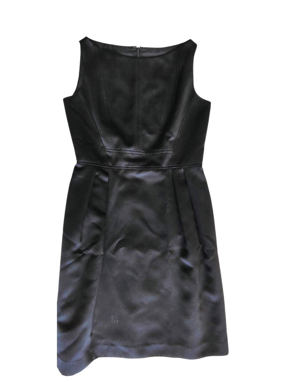 Satin Black Sleeveless Mini Dress - Picture 2 of 9